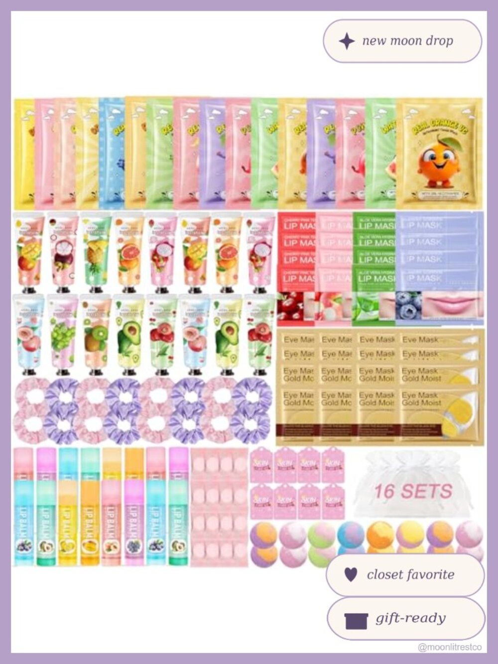 160Pc Spa Party Favors Kit for 16 Guests Face Masks Lip Balm Self Care